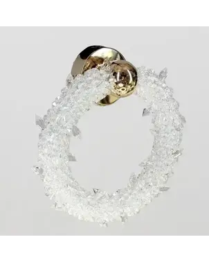 Kinkiet kryształowy ICE ROUND w luksusowym wnętrzu od Primavera Home.