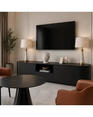 Ekspozycja komody AMARA w salonie, prezentująca nowoczesny design od Primavera Home.