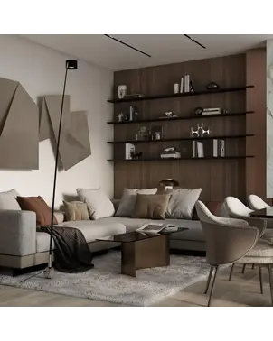 Detal wykończenia ekskluzywnego krzesła Linea w showroomie w Warszawie. Projekt od Primavera Home.