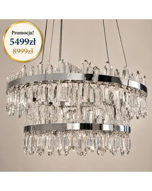 Żyrandol kryształowy srebrny luksusowy Bulgari od Primavera Home