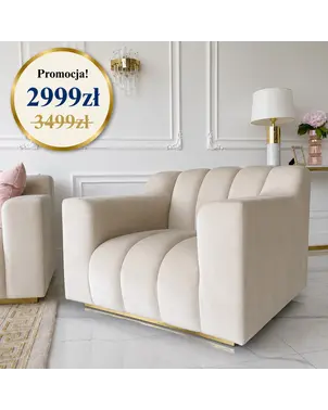 Fotel nowoczesny tapicerowany beżowy w promocji London