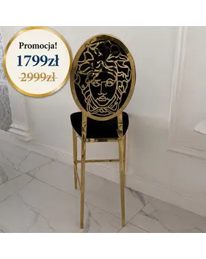 Hoker złoty czarny tapicerowany Medusa w promocji od Primavera Home