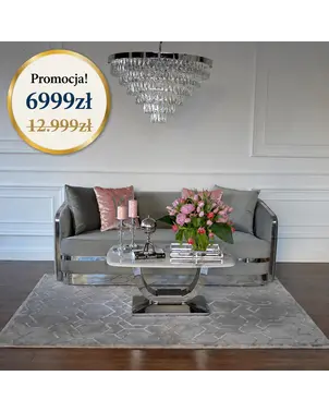 sofa szara srebrna trzyosobowa do salonu Madonna od Primavera Home