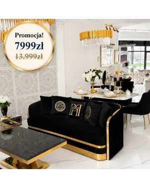 sofa tapicerowana złota czarna luksusowa elegancka Madonna od Primavera Home
