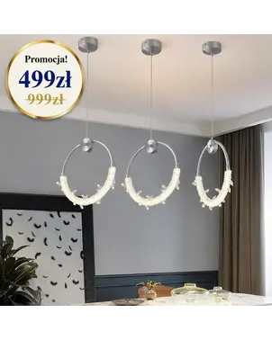 Zbliżenie na wykończenie zwisu MOON Srebrny, prezentującego najwyższą jakość od Primavera Home.