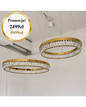 Żyrandol nowoczesny kryształowy złoty okrągły 60 cm od Primavera Home