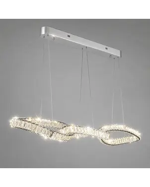 Żyrandol nowoczesny srebrny Lilibet 120 cm od Primavera Home