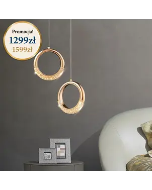 żyrandol nowoczesny podwójny okrągły złoty w promocji od Primavera Home