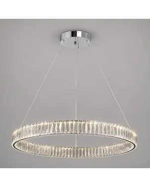 żyrandol kryształowy srebrny okragły 80 cm od Primavera Home