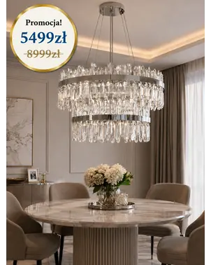 Żyrandol srebrny kryształowy Promocja Bulgari od Primavera Home