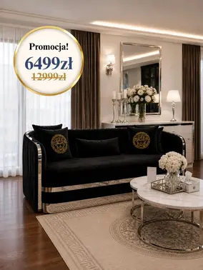Sofa Glamour Madonna Czarna jako miejsce na spotkania w domu, funkcjonalność od Primavera Home.