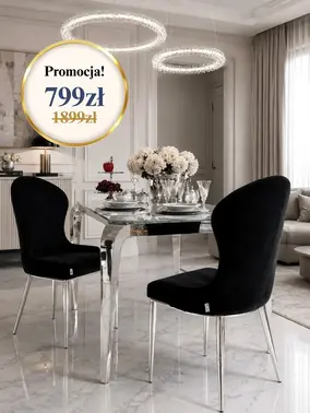 Ekskluzywne krzesło do jadalni glamour z boku, pokazujące elegancki detal wykończenia mebli na zamówienie od Primavera Home.