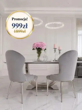Ekskluzywne krzesło do jadalni glamour w aranżacji nowoczesnego salonu. Meble na zamówienie od Primavera Home.