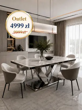 stół LV Collection srebrny outlet 180