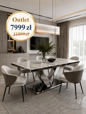 nowoczesny srebrny stół LV Collection Outlet