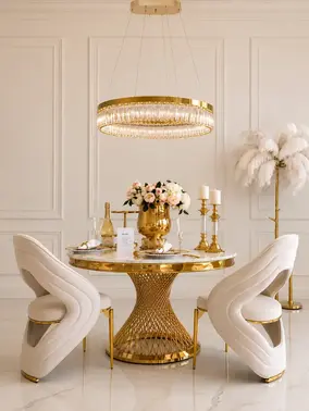 Ekskluzywne Krzesło Queen – Nowoczesny Włoski Design w ujęciu z przodu. Oświetlenie na zamówienie od Primavera Home.