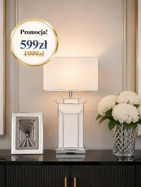 Luksusowa lampa stołowa, marmurowa, designerska, glamour, nowoczesna, srebrna VITTORIA widok z boku, ukazujący eleganckie proporcje. Ekskluzywne oświetlenie od Primavera Home.
