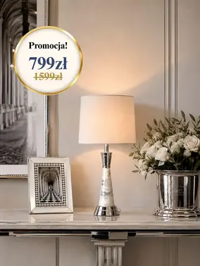 Stylowa lampa stołowa w aranżacji nowoczesnego wnętrza, wyróżniająca się eleganckim designem. Oświetlenie na zamówienie od Primavera Home.
