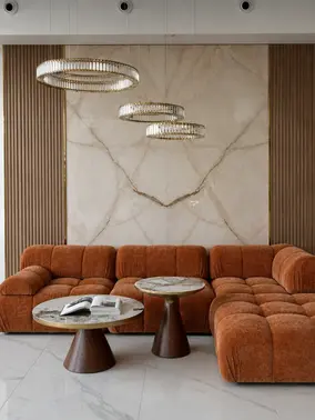 Zbliżenie na detal wykończenia stolika kawowego nowoczesnego eleganckiego Robin S i Robin L. Meble na zamówienie od Primavera Home.
