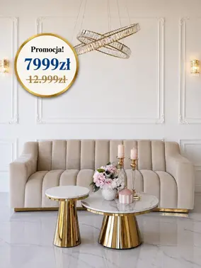 Sofa LONDON Beżowa z boku, doskonale wpisująca się w aranżację nowoczesnego wnętrza. Meble na zamówienie od Primavera Home.