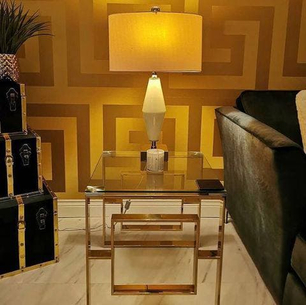 Versace GREEK glamor wallpaper geometric Greek gold satin pattern 