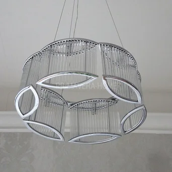 Żyrandol MAJESTIC M OUTLET - okrągła lampa wisząca z owalnymi kloszami, styl nowojorski