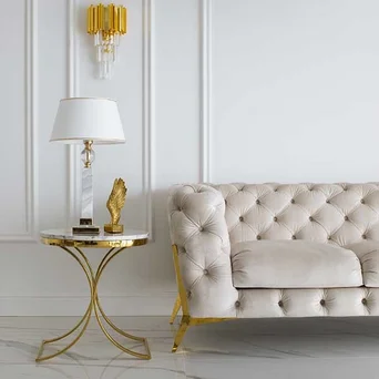 Stolik pomocniczy boczny w stylu glamour