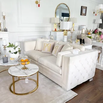 sofa glamour pikowana