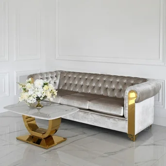 złota sofa 3 osobowa