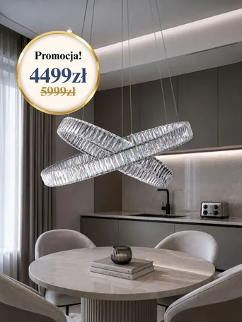 Zbliżenie na detale wykończenia Żyrandola Kryształowego Srebrnego Dwupoziomowego Crystal L. Ekskluzywne meble na zamówienie od Primavera Home.