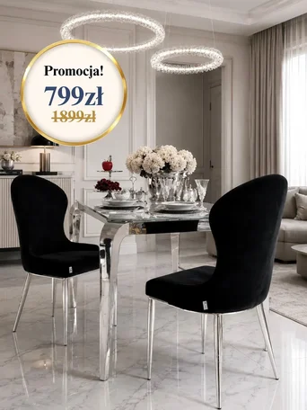 Ekskluzywne krzesło do jadalni glamour z boku, pokazujące elegancki detal wykończenia mebli na zamówienie od Primavera Home.
