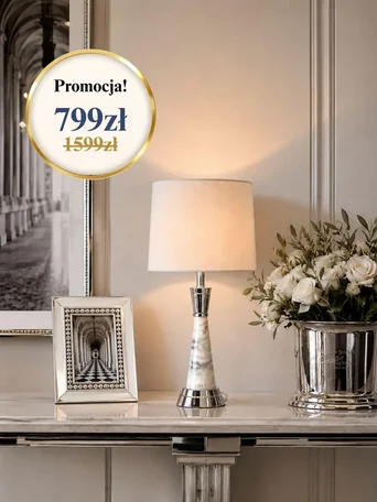Stylowa lampa stołowa w aranżacji nowoczesnego wnętrza, wyróżniająca się eleganckim designem. Oświetlenie na zamówienie od Primavera Home.