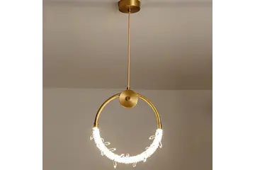 Lampa zwis pojedynczy złoty nowoczesny kryształowy MOON