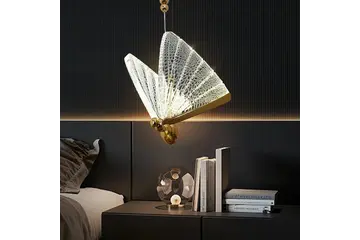 Żyrandol nowoczesny, Lampa wisząca złota designerska ekskluzywny zwis pojedynczy do sypialni, łazienki MOTYL M