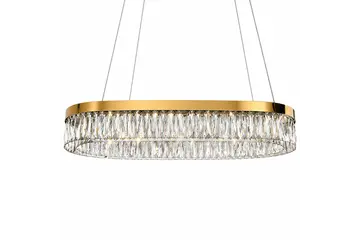 Żyrandol kryształowy złoty podłużny 100 cm nad stół DIAMOND L