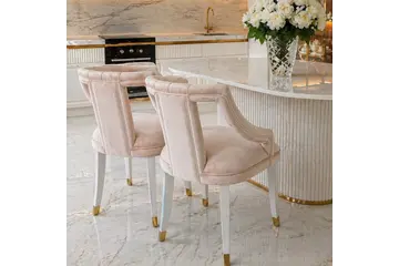 Krzesło beżowe złote do jadalni glamour PALACE