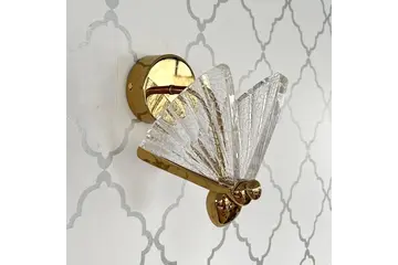 Kinkiet złoty nowoczesny, Lampa ścienna glamour MOTYL