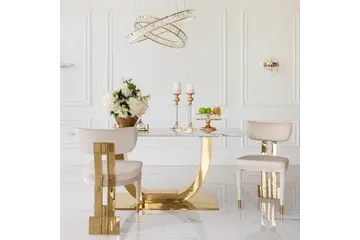 Designerskie krzesło beżowe EMPIRE