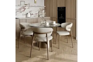 Designerskie nowoczesne krzesło drewniane do jadalni OLIVIA z giętym oparciem