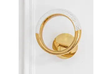 Kinkiet złoty, okrągły, glamour, nowoczesny, lampa ścienna ROUND