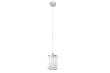 Lampa wisząca kryształowa, ekskluzywny pojedynczy zwis ze szklanym kloszem nad wyspę kuchenną STARS M