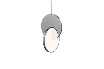 Żyrandol nowoczesny srebrny, lampa wisząca glamour okrągła, luksusowy pojedynczy zwis PLANET