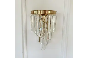 Kinkiet kryształowy, złoty, glamour, lampa ścienna DIAMOND