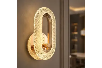 Kinkiet złoty, glamour, nowoczesny, lampa ścienna VALO