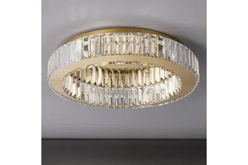 Plafon kryształowy złoty nowoczesny, lampa sufitowa glamour ECLIPSE 50 cm