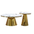 BOND glamor coffee table, gold with a white marble top 