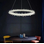 Glamor crystal round chandelier, silver ICE 