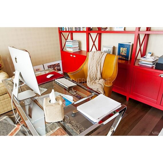 Biurko stół MODERN szklany stal nierdzewna srebrny