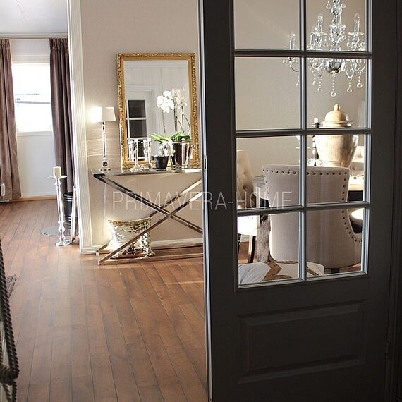 Konsola glamour stal nierdzewna srebrna szklana do przedpokoju salonu CRISS CROSS XL