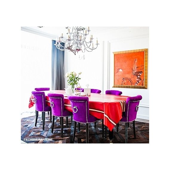 Upholstered chair LARGO glamour for the dining room, with a knocker 90x44x57